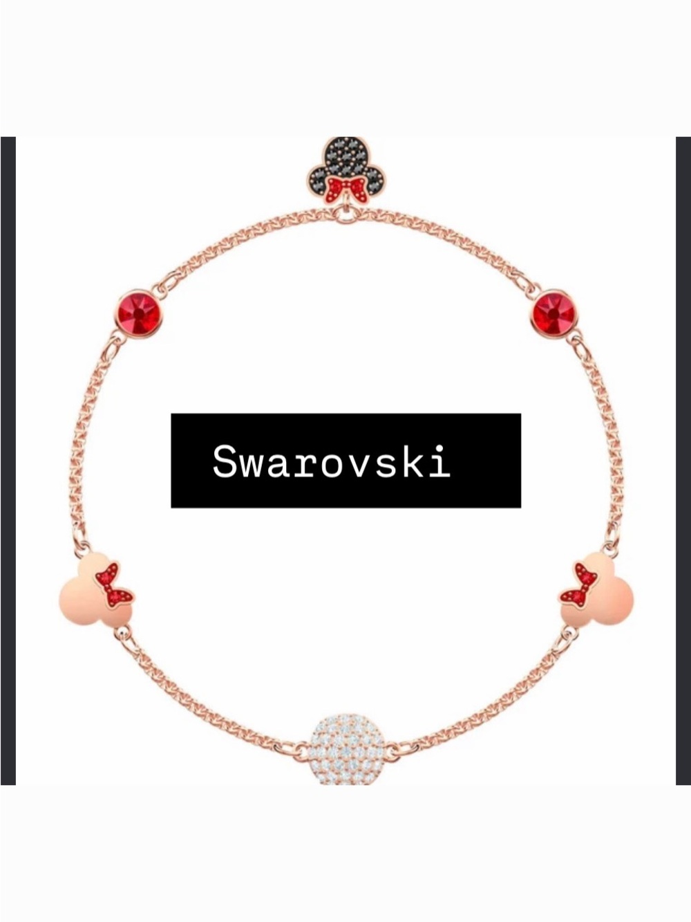 Swarovski Minnie Mouse Rose Gold-Tone Bracelet NIB